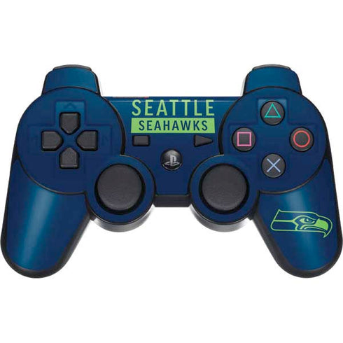NFL Seattle Seahawks Blue Performance Series PS3 Dual Shock wireless controller Skin