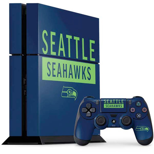 NFL Seattle Seahawks Blue Performance Series PS4 Console and Controller Bundle Skin