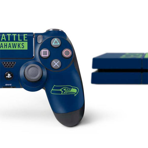 NFL Seattle Seahawks Blue Performance Series PS4 Console and Controller Bundle Skin