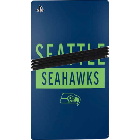 NFL Seattle Seahawks Blue Performance Series PS5 Pro Disk Console Skin