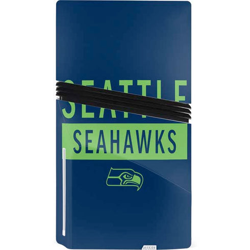 NFL Seattle Seahawks Blue Performance Series PS5 Pro Disk Console Skin