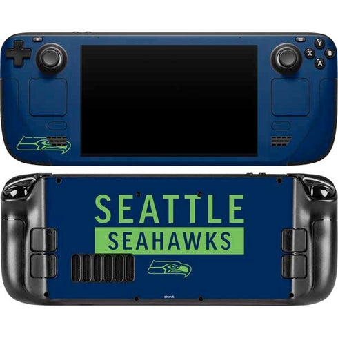 NFL Seattle Seahawks Blue Performance Series Steam Deck Handheld Gaming Computer OLED Skin