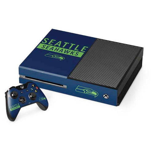 NFL Seattle Seahawks Blue Performance Series Xbox One Console and Controller Bundle Skin