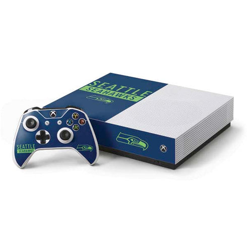 NFL Seattle Seahawks Blue Performance Series Xbox One S All-Digital Edition Bundle Skin