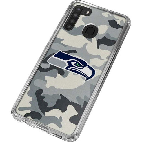 NFL Seattle Seahawks Camo Galaxy A21 Clear Case