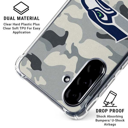 NFL Seattle Seahawks Camo Galaxy A36 5G Clear Case