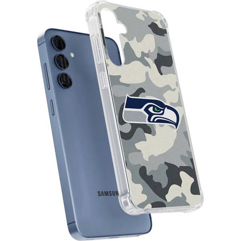 NFL Seattle Seahawks Camo Galaxy A55 5G Clear Case