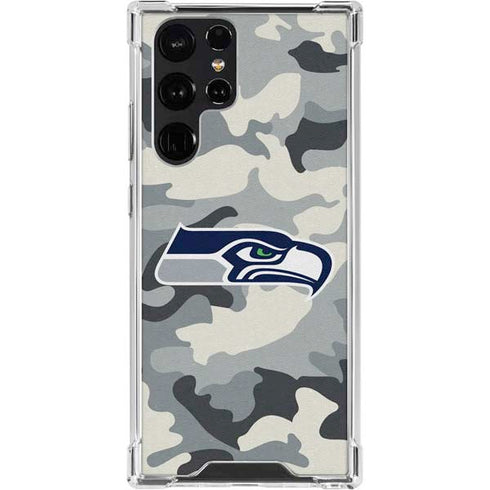 NFL Seattle Seahawks Camo Galaxy S23 Ultra Clear Case