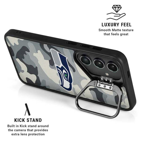 NFL Seattle Seahawks Camo Galaxy S25 Kickstand Case