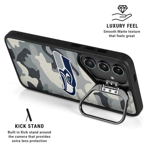 NFL Seattle Seahawks Camo Galaxy S25 Plus Kickstand Case