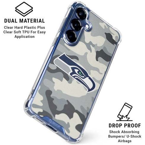 NFL Seattle Seahawks Camo Galaxy S25 Clear Case