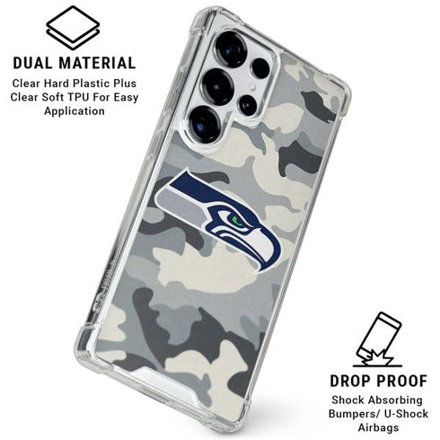NFL Seattle Seahawks Camo Galaxy S25 Ultra Clear Case