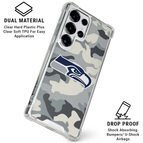 NFL Seattle Seahawks Camo Galaxy S26 Ultra Clear Case