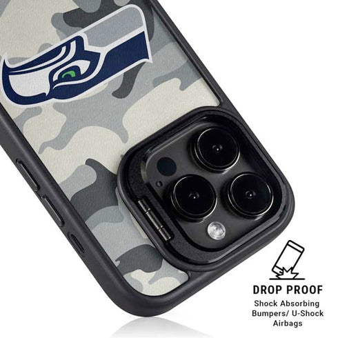 NFL Seattle Seahawks Camo iPhone 13 Pro Kickstand Case
