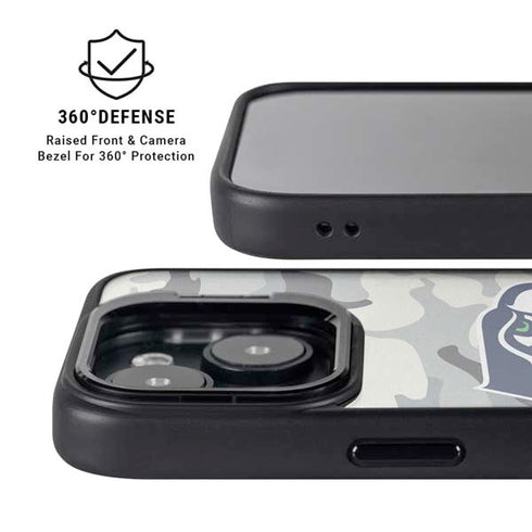 NFL Seattle Seahawks Camo iPhone 14 Plus Kickstand Case