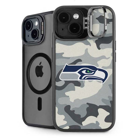 NFL Seattle Seahawks Camo iPhone 15 Kickstand Case
