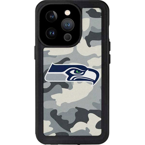 NFL Seattle Seahawks Camo iPhone 15 Pro Waterproof Case