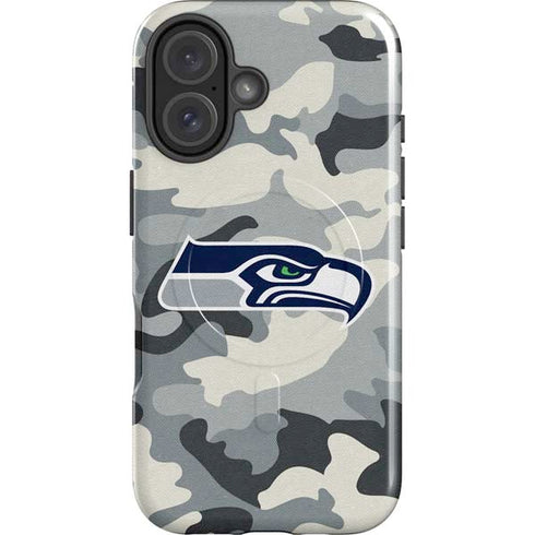 NFL Seattle Seahawks Camo iPhone 16 Magsafe Impact Case