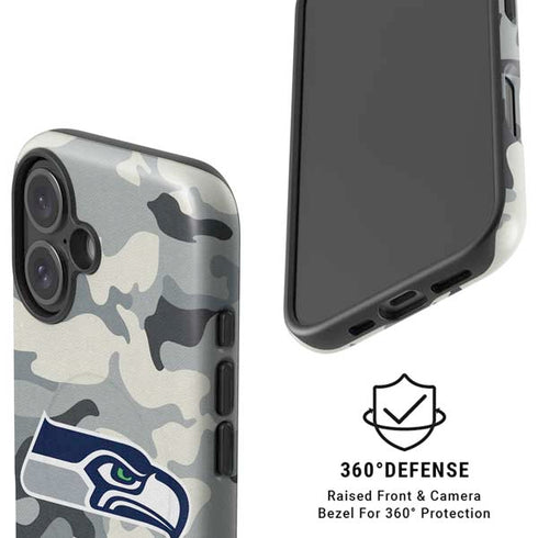 NFL Seattle Seahawks Camo iPhone 16 Magsafe Impact Case