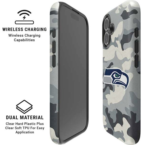 NFL Seattle Seahawks Camo iPhone 16 Magsafe Impact Case