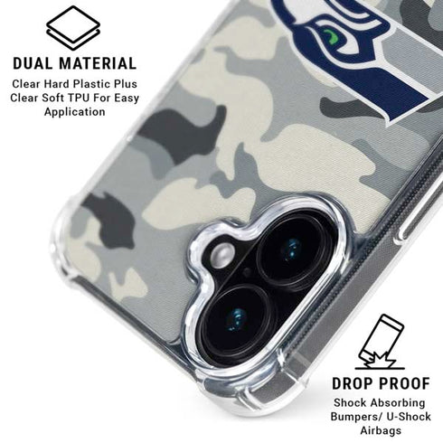 NFL Seattle Seahawks Camo iPhone 16 Plus MagSafe Case
