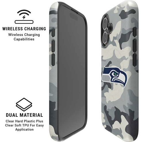 NFL Seattle Seahawks Camo iPhone 16 Plus Magsafe Impact Case