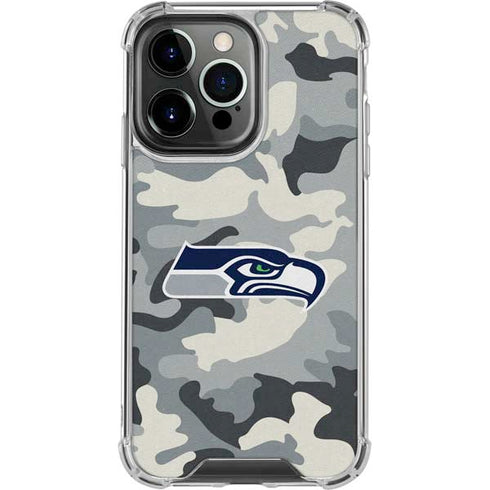 NFL Seattle Seahawks Camo iPhone 16 Pro Clear Case