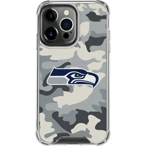 NFL Seattle Seahawks Camo iPhone 16 Pro Max Clear Case