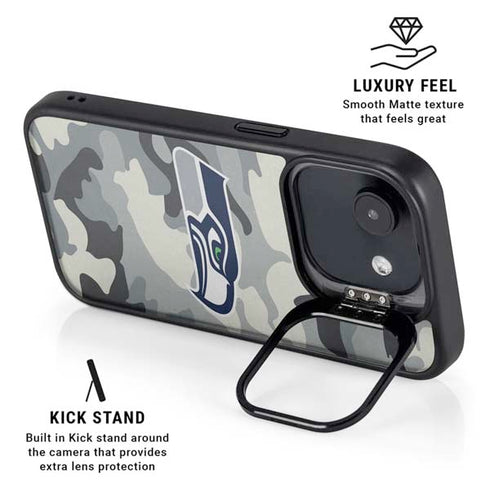NFL Seattle Seahawks Camo iPhone 16e Kickstand Case