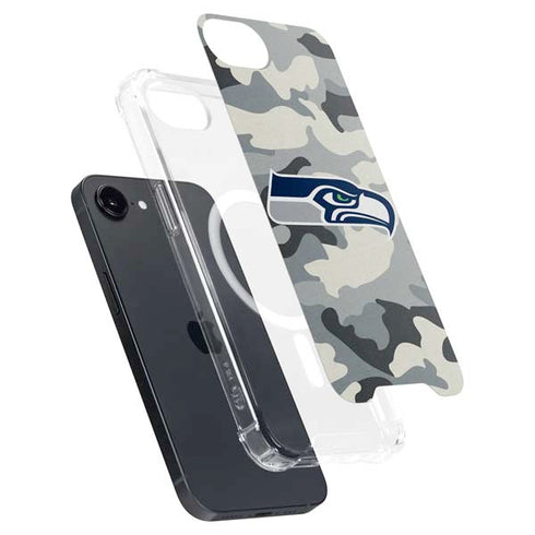NFL Seattle Seahawks Camo iPhone 16e MagSafe Case
