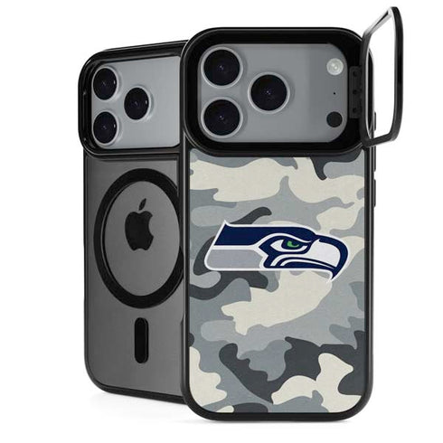 NFL Seattle Seahawks Camo iPhone 18 Pro Kickstand Case