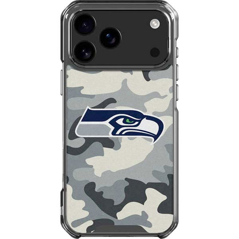 NFL Seattle Seahawks Camo iPhone 18 Pro Max Clear Case
