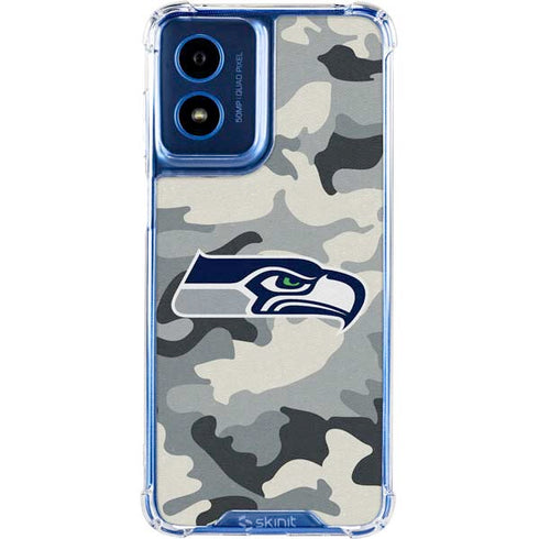 NFL Seattle Seahawks Camo Moto G Play 4G (2024) Clear Case