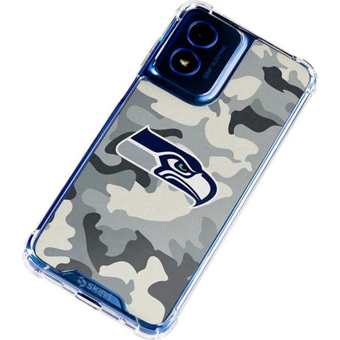 NFL Seattle Seahawks Camo Moto G Play 4G (2024) Clear Case