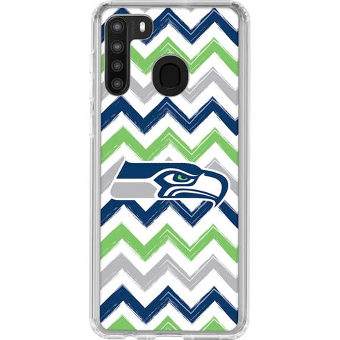 NFL Seattle Seahawks Chevron Galaxy A21 Clear Case