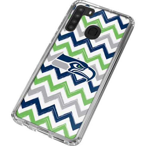 NFL Seattle Seahawks Chevron Galaxy A21 Clear Case