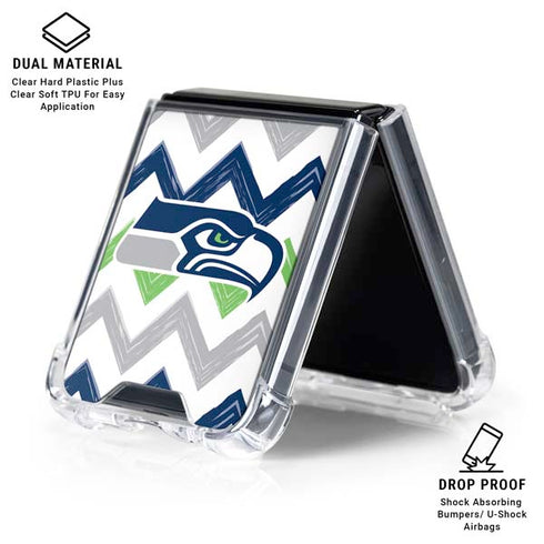 NFL Seattle Seahawks Chevron Galaxy Z Flip6 Clear Case