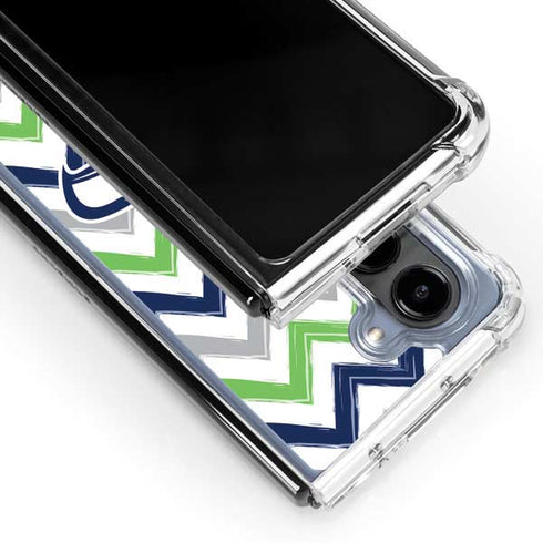 NFL Seattle Seahawks Chevron Galaxy Z Fold5 5G Clear Case