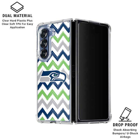 NFL Seattle Seahawks Chevron Galaxy Z Fold6 Clear Case