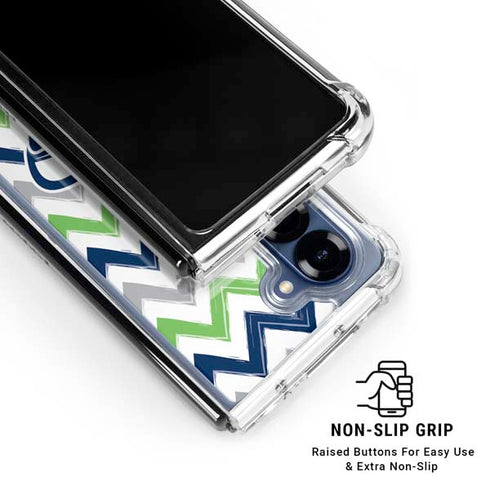 NFL Seattle Seahawks Chevron Galaxy Z Fold6 Clear Case
