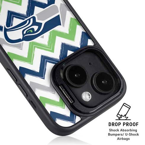 NFL Seattle Seahawks Chevron iPhone 15 Plus Kickstand Case