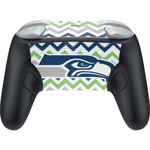 NFL Seattle Seahawks Chevron Nintendo Switch 2 (2025) Pro Controller Skin
