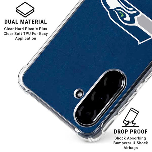 NFL Seattle Seahawks Distressed Galaxy A36 5G Clear Case