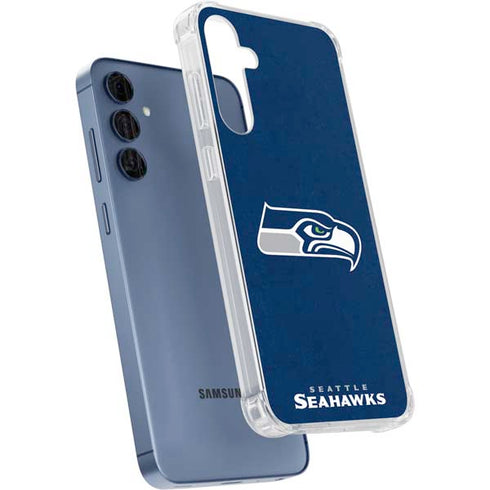 NFL Seattle Seahawks Distressed Galaxy A55 5G Clear Case