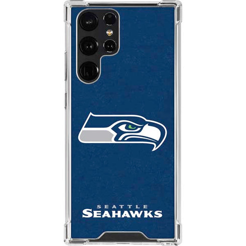 NFL Seattle Seahawks Distressed Galaxy S23 Ultra Clear Case