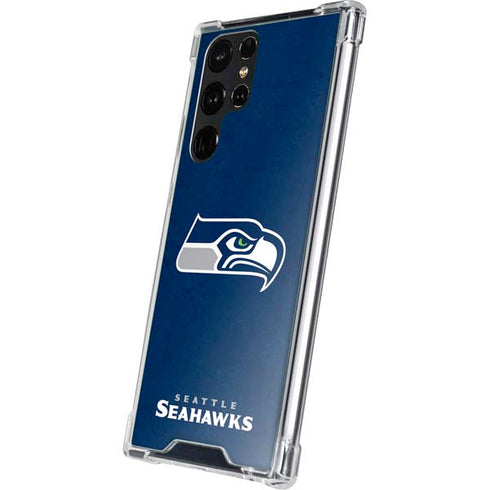 NFL Seattle Seahawks Distressed Galaxy S23 Ultra Clear Case