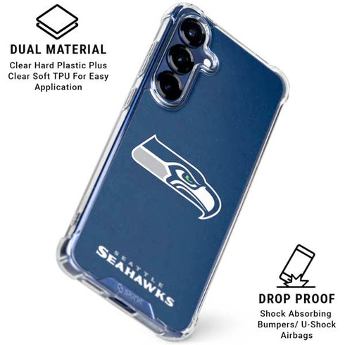 NFL Seattle Seahawks Distressed Galaxy S25 Plus Clear Case