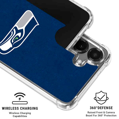 NFL Seattle Seahawks Distressed Galaxy S26 Clear Case