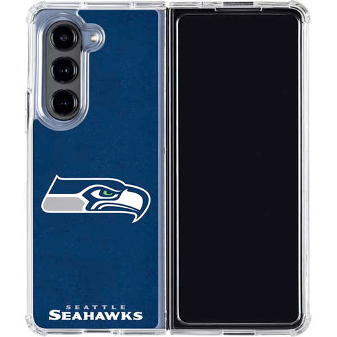 NFL Seattle Seahawks Distressed Galaxy Z Fold5 5G Clear Case