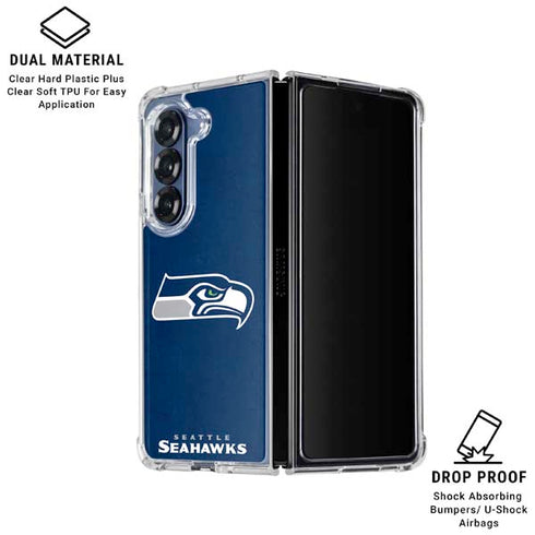 NFL Seattle Seahawks Distressed Galaxy Z Fold6 Clear Case